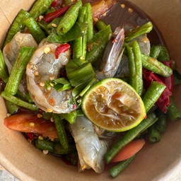 ตำถั่วกุ้งสด