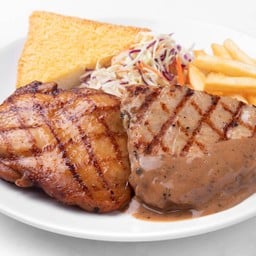 สเต็กไก่ย่างสไปซี่ + พอร์คลอยน์