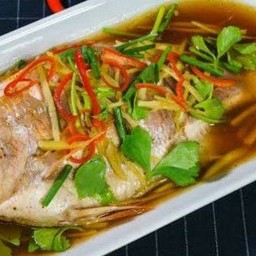ปลาทับทิมนึ่งซีอี๊ว