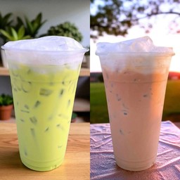 คู่เขียวโล ชาเขียว+ไมโลเย็นนมสด