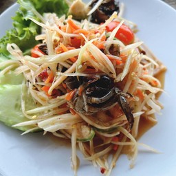 ตำปู (ไม่ปลาร้า ถั่วลิสง กุ้งแห้ง)