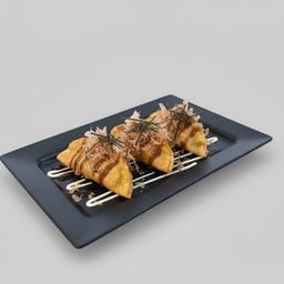 [LM] เกี๊ยวซ่าทอดกรอบ หน้าทาโกะยากิ 3 ชิ้น