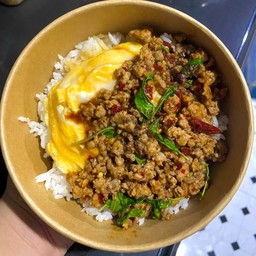 ข้าวไข่ข้น+กะเพราหมูสับ