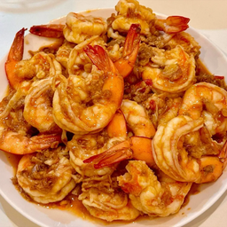 กุ้งขาวผัดกระเทียม 15ตัว)_(พร้อมนำ จิ้มซีฟู้ด