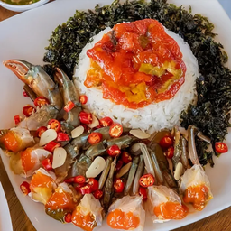 ข้าวหน้าปูไข่ดองล้น จุกๆ