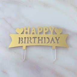 ป้าย hbd สีทองมีหัวใจ