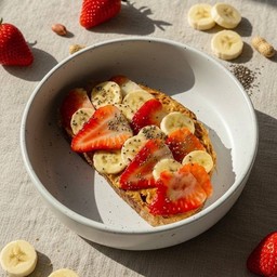 Nutty banana berry toast