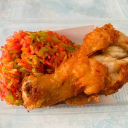 ข้าวเหนียวสายรุ้ง & น่องไก่ทอด