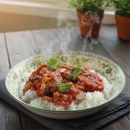 ข้าวราดยำปลากระป๋องโรซ่า