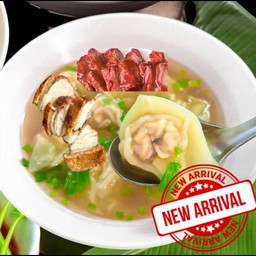 เกี่ยวกุ้งน้ำใส + หมูแดง + หมูกรอบ