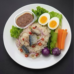 ข้าวขยำปลาทู+ไข่เค็ม