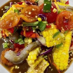 ตำข้าวโพดกุ้งสด