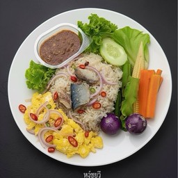 ข้าวขยำปลาทู+ไข่เจียวพริกสด