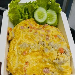 ข้าวไข่เจียวหมูสับ ( ไข่ 3 ฟอง)