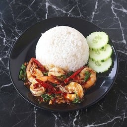 กะเพราพริกแห้งกุ้ง