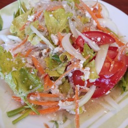 ยำวุ้นเส้นซีฟู้ด (กุ้ง+หมึก)