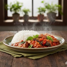 ข้าวราดกระเพราปลากระป๋องโรซ่า