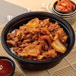 ข้าวหน้าเนื้อออสเตรเลียผัดกิมจิ 안녕!