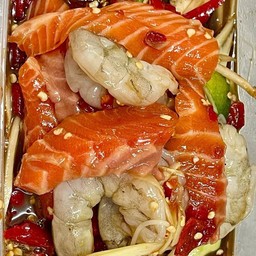 ตำซั่วปลาแซลม่อนกุ้งสด