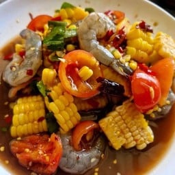 ตำข้าวโพดกุ้งสด