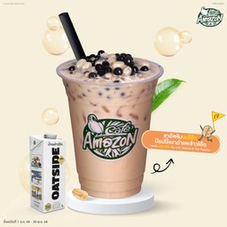 ชาอัสสัมนมโอ๊ต ป๊อปปิ้งงาดำและข้าวโอ๊ต (Oat Milk)