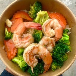 บล็อคโคลี่ผัดกุ้ง