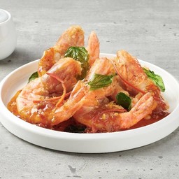 กุ้งแชบ๊วยราดพริก