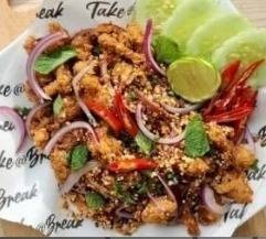 ลาบแซ่บเอ็นไก่ทอด