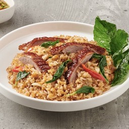 ข้าวผัดกระเพราเป็ดย่าง