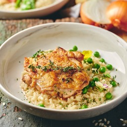Risotto with Grilled Chicken and Green Pea