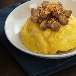 ข้าวไข่ข้นหมูสามชั้นทอด