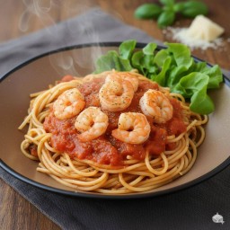 สปาเก็ตตี้ ซอสแดง กุ้ง