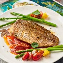 Roasted Wild Seabass with Peperonata Sauce