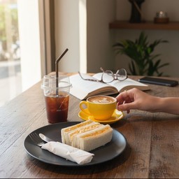 เครื่องดื่มอะไรก็ได้ + แซนวิช ราคา 125 เท่านั้น