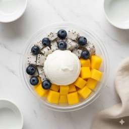 Greek Mango blueberry dragon fruit