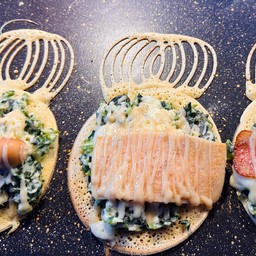 ผักโขมอบชีส แฮม