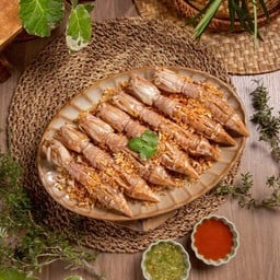 กั้งไข่ใหญ่ทอดกระเทียม