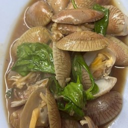 หอยลายผัดน้ำมันหอย
