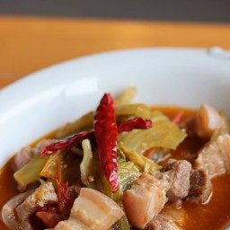 สามชั้นผักกาดดอง Kho Ba chỉ Đua Muối