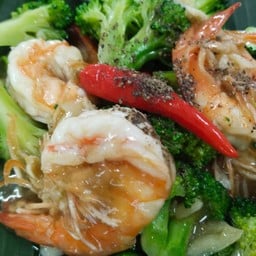 ผัดบล็อคโคลี่กุ้ง