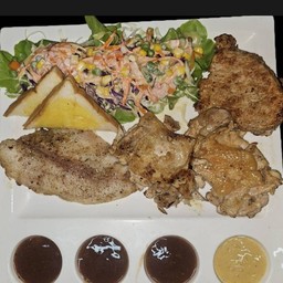 ปลาดอลลี่ย่าง หมูพริกไทยดำ ไก่พริกไทยดำ