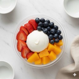 Greek mango blueberry strawberry