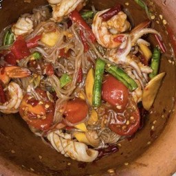 ตำเส้นเล็กทะเล (ลวกสุก)