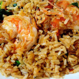 ข้าวผัดกระเพรากุ้งสด