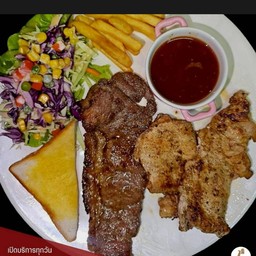 เนื้อสันนอก & หมูพริกไทยดำ