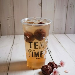 ชาเขียวบ๊วยมะนาวสามรส+พุดดิ้งไข่ (หรือบุกขาวโปรดระบุ)