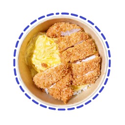 ข้าวไก่ทอดราดซอสเกาหลีไข่ข้น