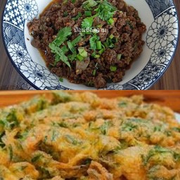 [เซตสุดฮิต] ลาบหมู(เหนือ)ราดข้าว + ข้าวไข่ชะอมทอด