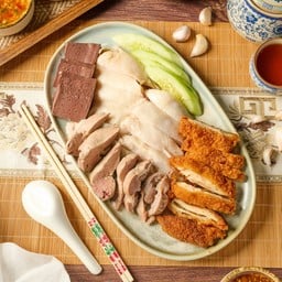 ชุดไก่สับต้มทอด+ข้าวมัน4ถ้วย