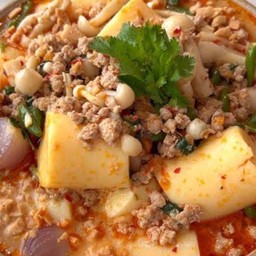 ต้มมาม่าให้(ต้มยำกุ้งน้ำข้น)(มีน้ำซุป+เครื่องปรุง)